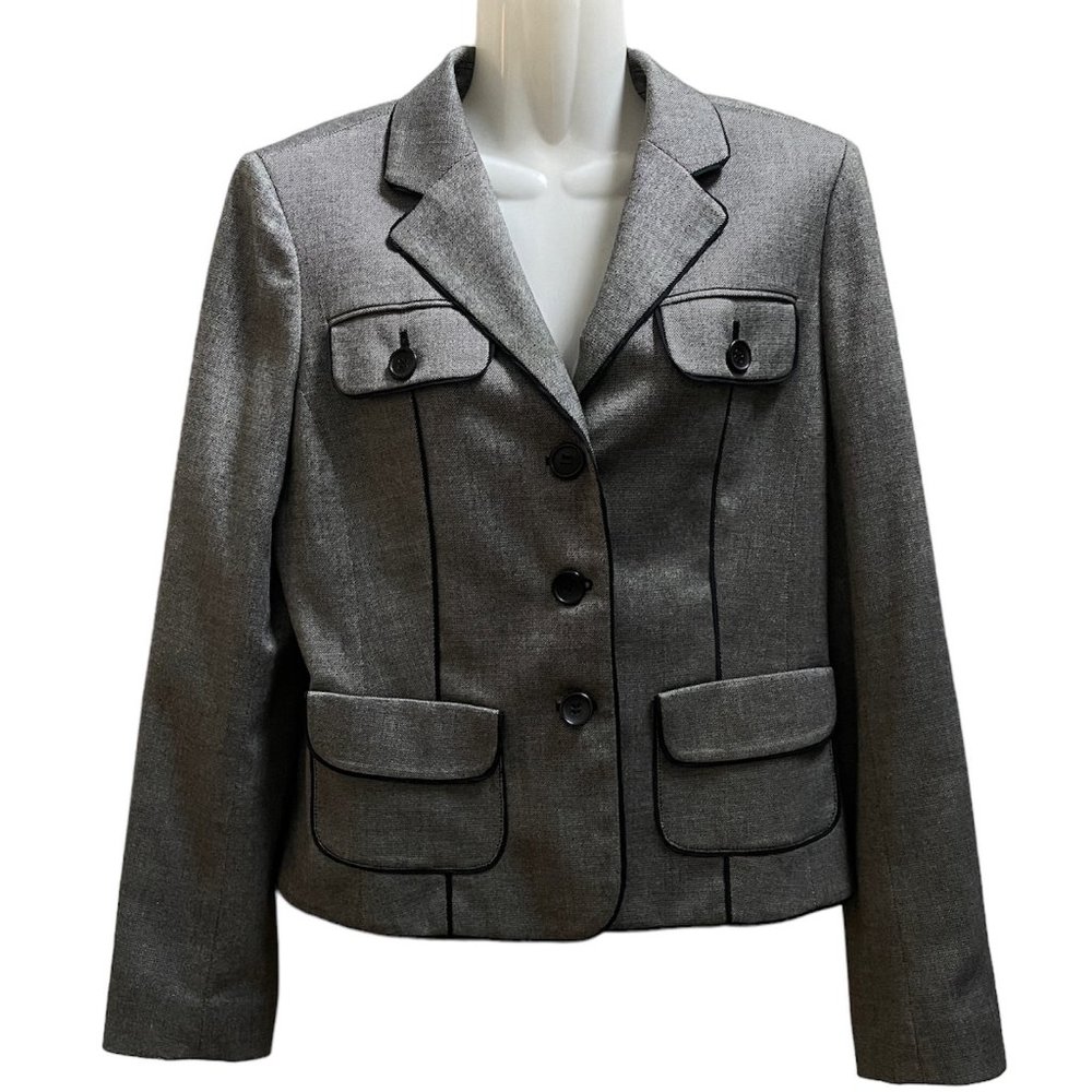 Ann Taylor LOFT Suit Blazer Size 8 Gray Pre-Owned